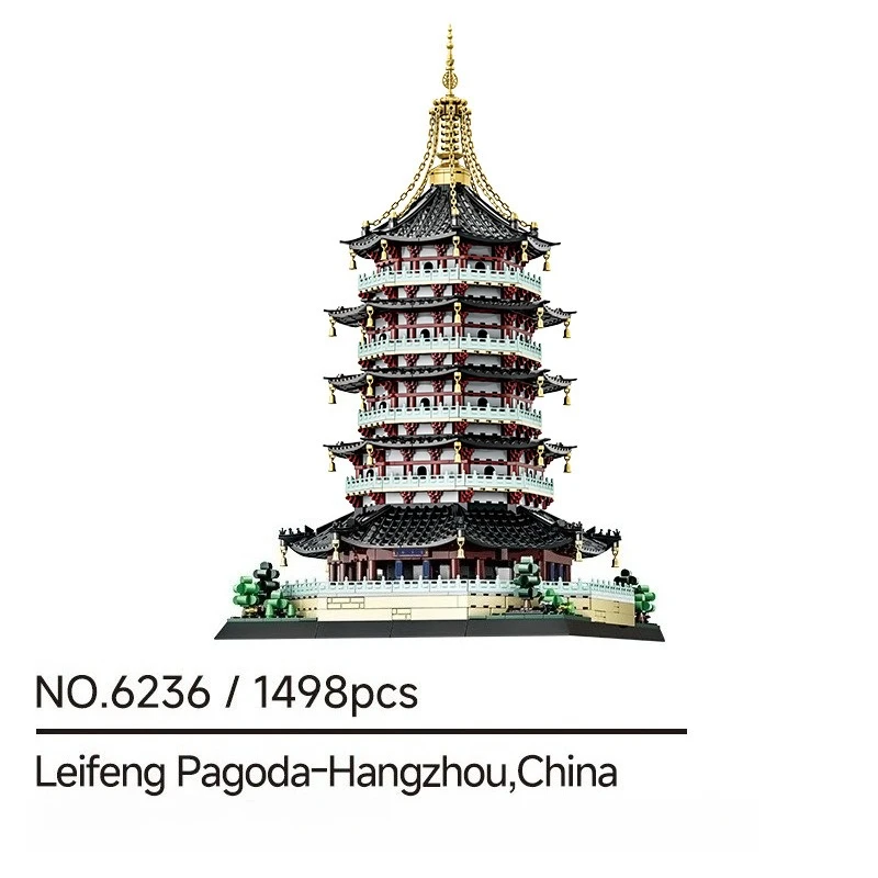 1557PCS Creativo Cicogna Torre-Shanxi, Cina Building Blocks Architettura Costruzione Mattoni Giocattolo Regalo Per I Bambini Adulti