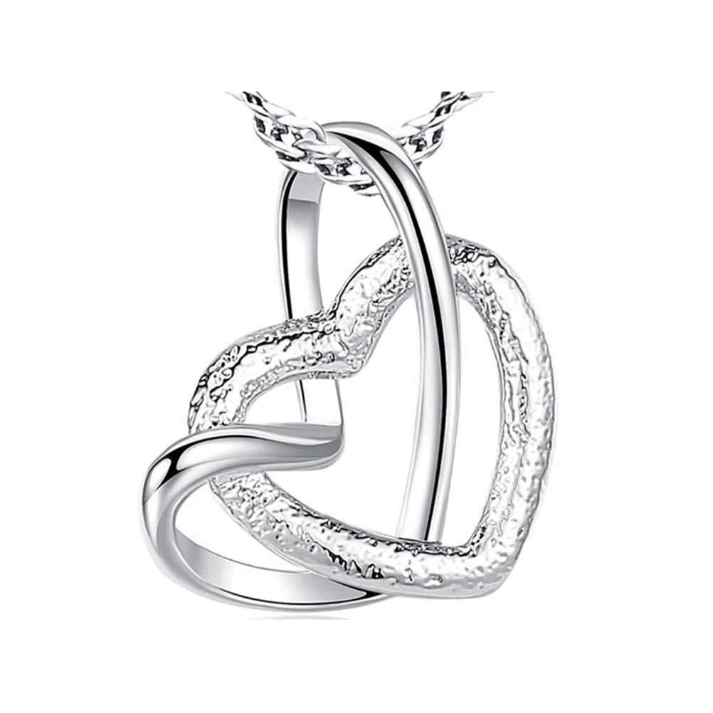 Collar con colgante en forma de corazón, joyería elegante de plata para mujer, Idea de regalo creativa, cena, fiesta, boda, Día de San Valentín