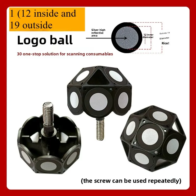 Polyhedral Magnetic Tracking Sphere Retroreflective Hex Marker 3D Scanner Reference Positioning Target