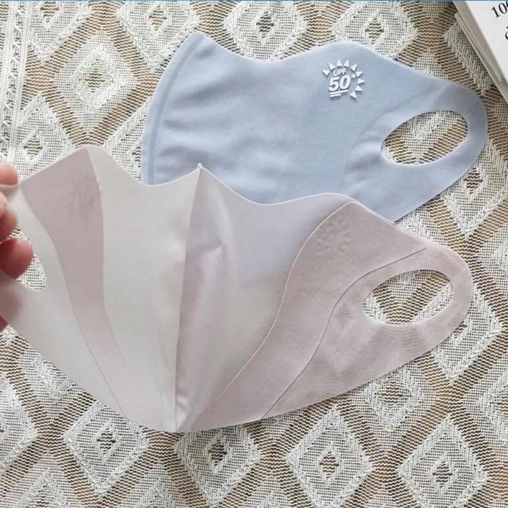 

Breathable Ice Silk Mask Traceless Anti-UV Riding Face Mask Ultrathin Anti Pollen Face Cover Scarf Summer