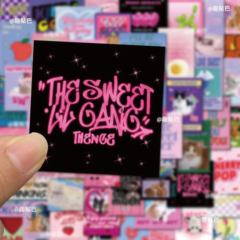 64PCS Retro Pink Girls Waterproof Graffiti Stickers for Helmet Bicycle Hand Account Pencil Case Decals view 6