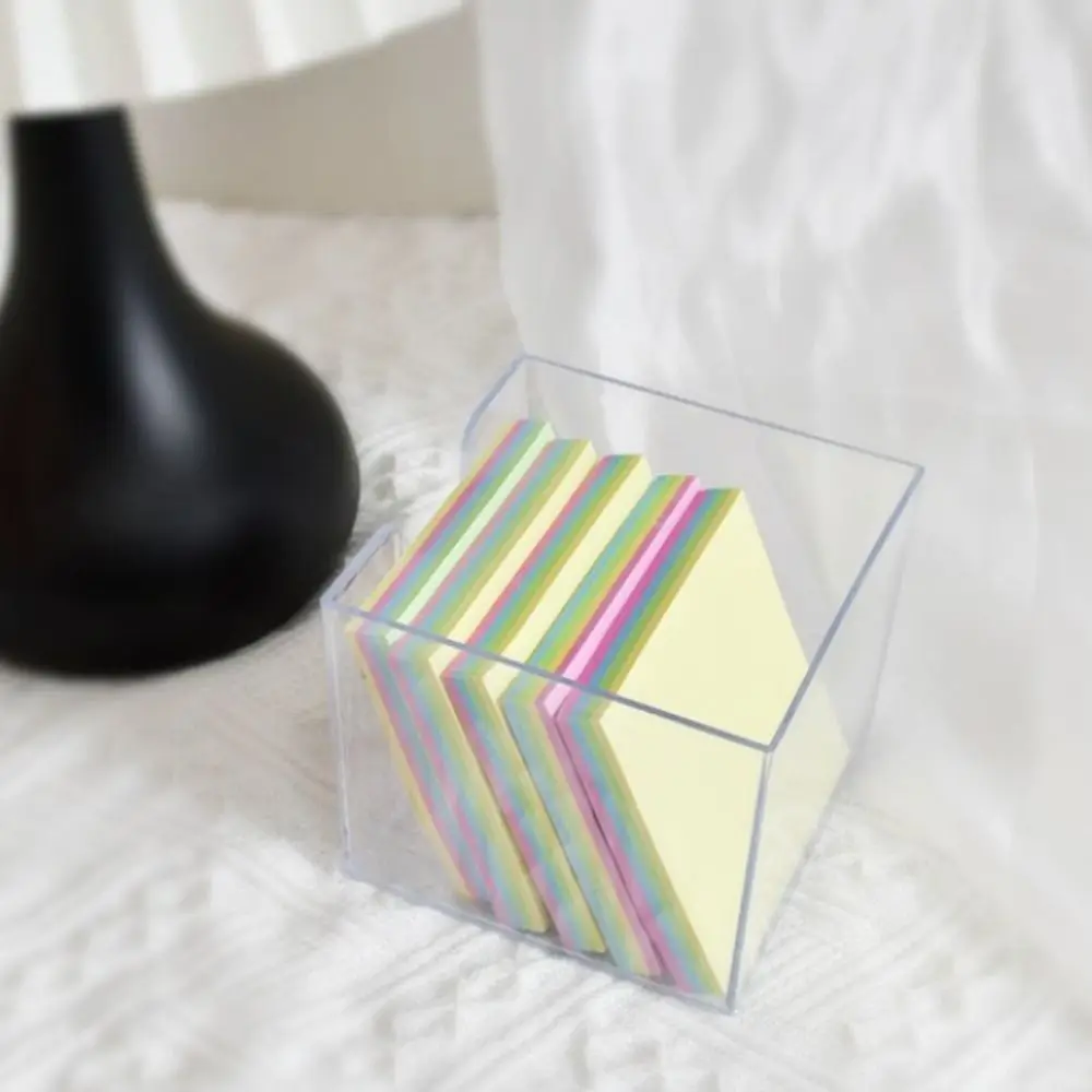 Simple Chic Acrylic Note Holder Efficient Waterproof Clear Note Box Transparent Card Paper Desk Organizer Stationery Storage