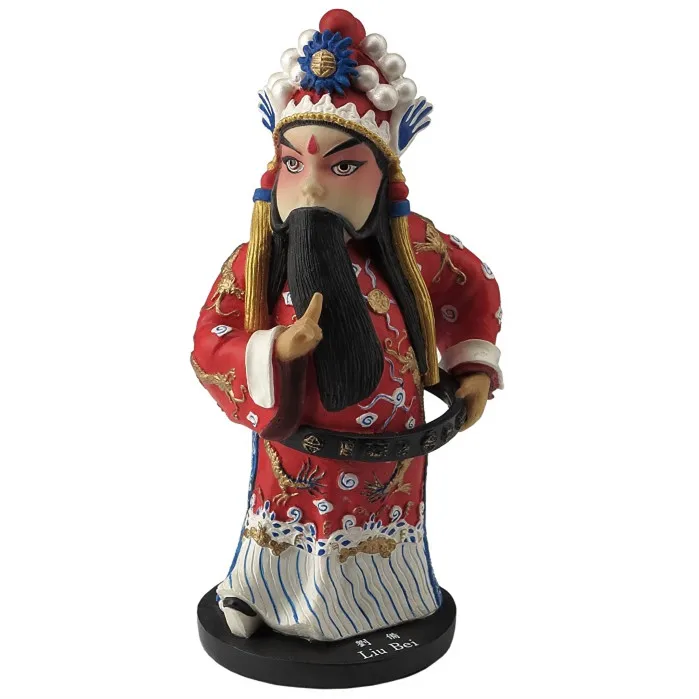 Peking Opera Liu Bei Resin Figurine Chinese Traditional Opera Character Statue National Culture Sculpture Home Tabletop Decor