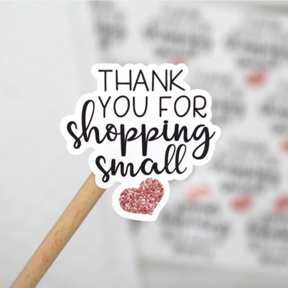 

Thank You for Shopping Small, Thank You Happy Mail Sticker, Small Shop Small Business, Handmade Sticker, Envelope Seal Labels