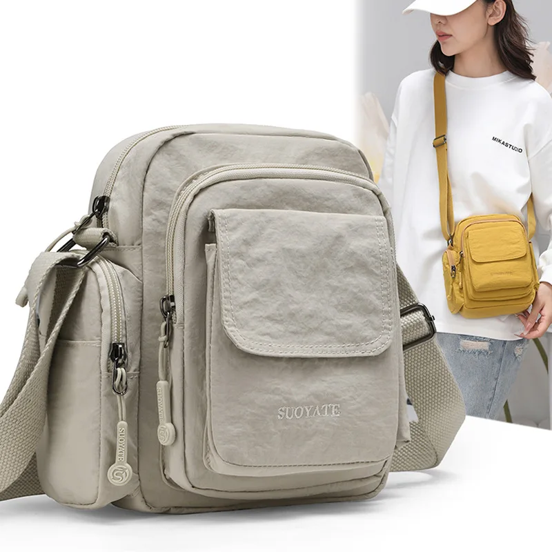 

Canvas Women Small Shoulder Bag Female Fashion Solid Crossbody Bags High Quality Zipper Teenage Youth Women's Bags 2025 Trend