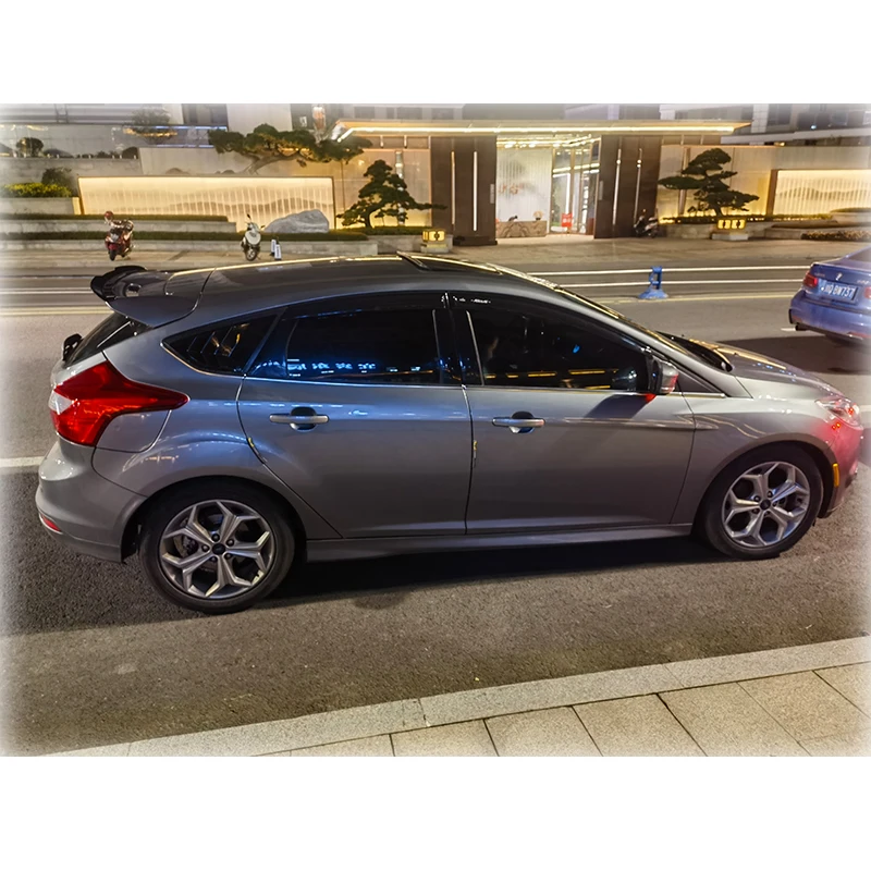 For Ford Focus ST MK3 2012-2018 Hatchback Spoiler ABS Gloss Black Color Car Tail Wing Decoration Rear Trunk Roof Lip Spoiler Kit