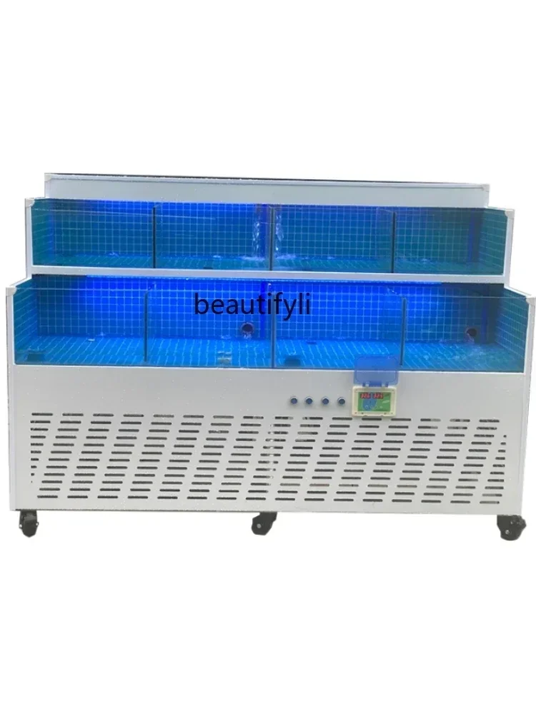 

Double-Layer Mobile Seafood Fish Tank Shellfish Pool Refrigerator Integrated Hotel Supermarket Fresh Water Sea Water Aquarium