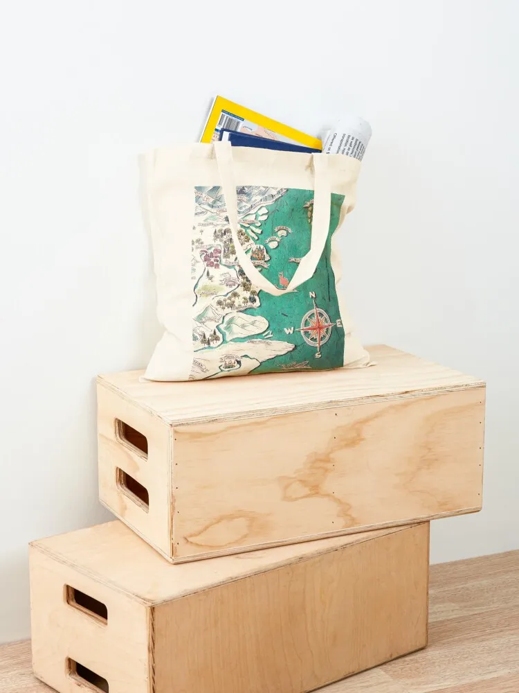 خريطة حقيبة حمل نارنيا، حقائب قابلة لإعادة الاستخدام، حقيبة قابلة للطي وقابلة لإعادة الاستخدام، حقيبة تسوق للنساء #4