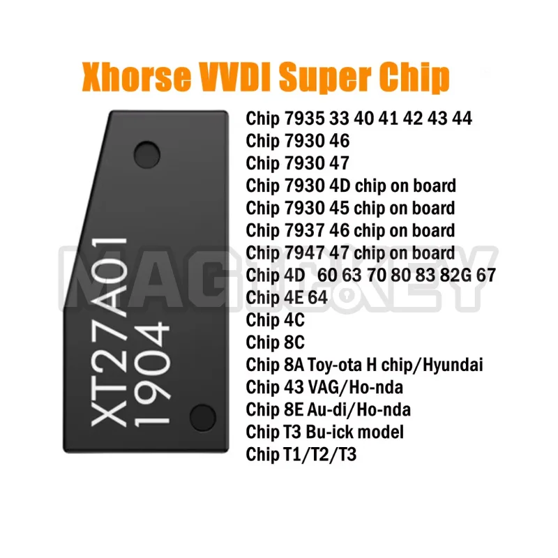 10pcs/20pcs/50pcs XT27A VVDI Super Chip Transponder XT27A01 Super Chip ID46/40/43/4D/8C/8A/T3/47 Compatible with VVDI Mini Key T