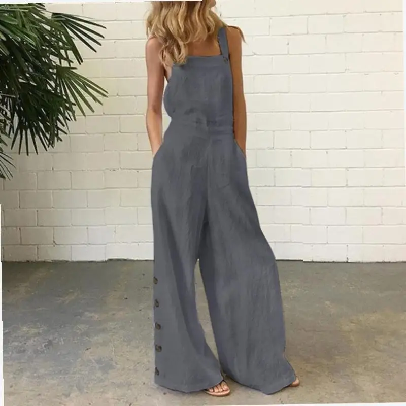 بدلة صيفية كاجوال بمقاسات كبيرة، أفرول بأسلوب الشارع، ملابس مريحة من مزيج القطن بخصر طبيعي للنساء