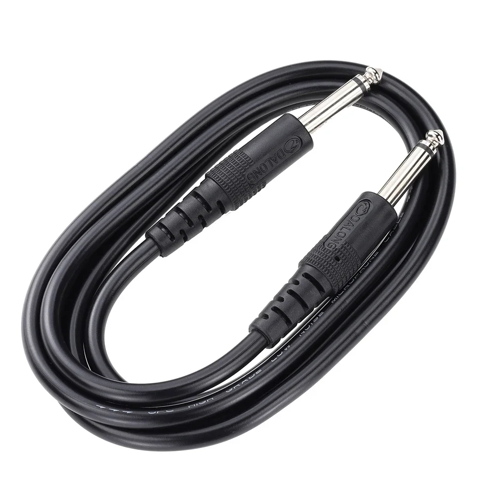 100 Uds 6,5 6,35mm a 6,35mm Jack Mono conector de Cable auxiliar para altavoz de guitarra mezclador de Audio DJ Cables de Cable de señal