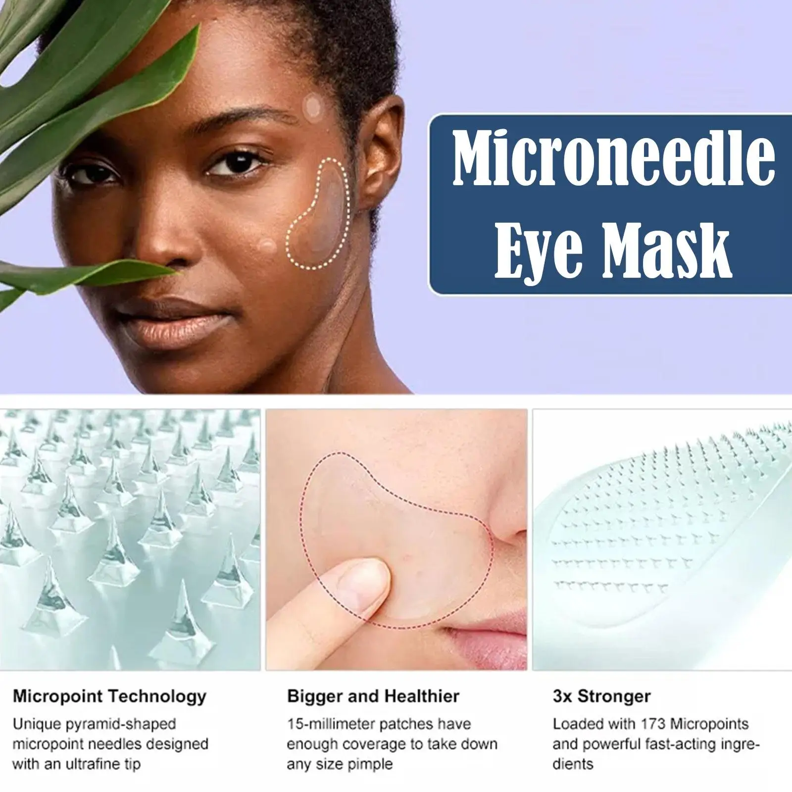 25 Pair Microneedle Eye Mask Nano Soluble Under Eye Patches with Hyaluronic Acid for Removing Fine Lines Reduce Dark Eye Bags