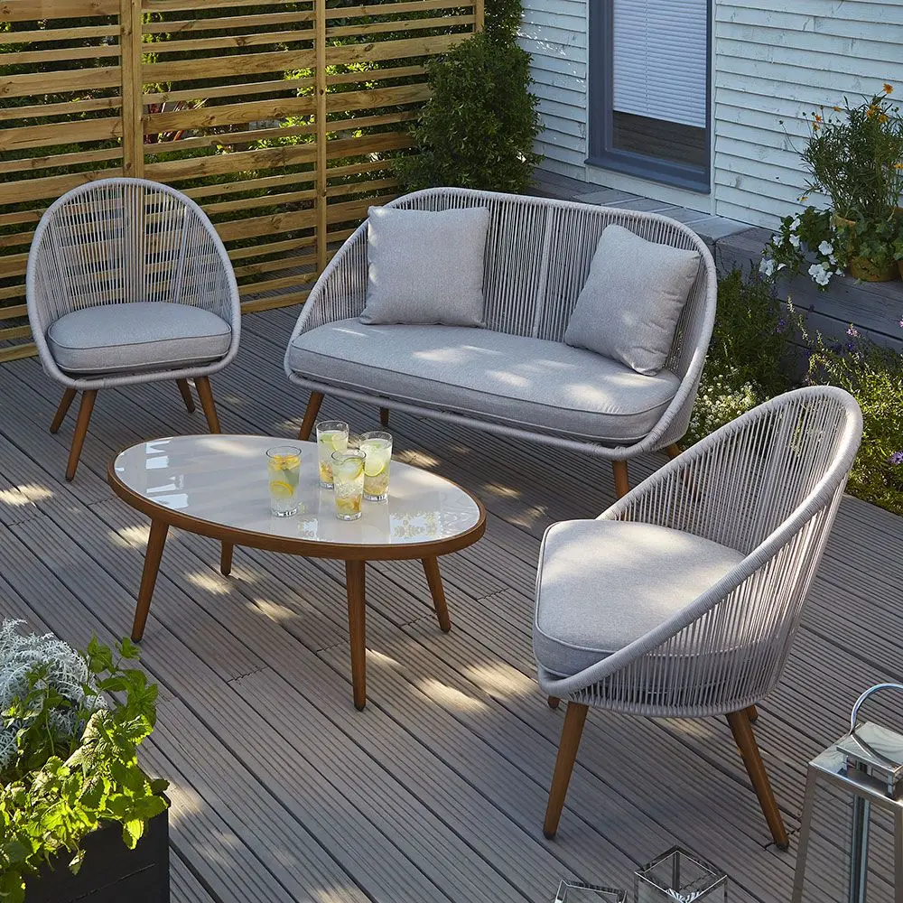 Factory Direct Sale of Modern Casual Wooden Frame Sofas High-end Teak Combination Sofas for Garden and Living Room Sofa Sets