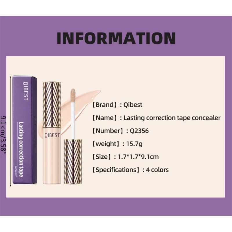 Liquid Mineral Concealer Brightening Dark Circle Eye Concealer Reduces Look of Fine Lines Buildable Coverage Concealer Dropship