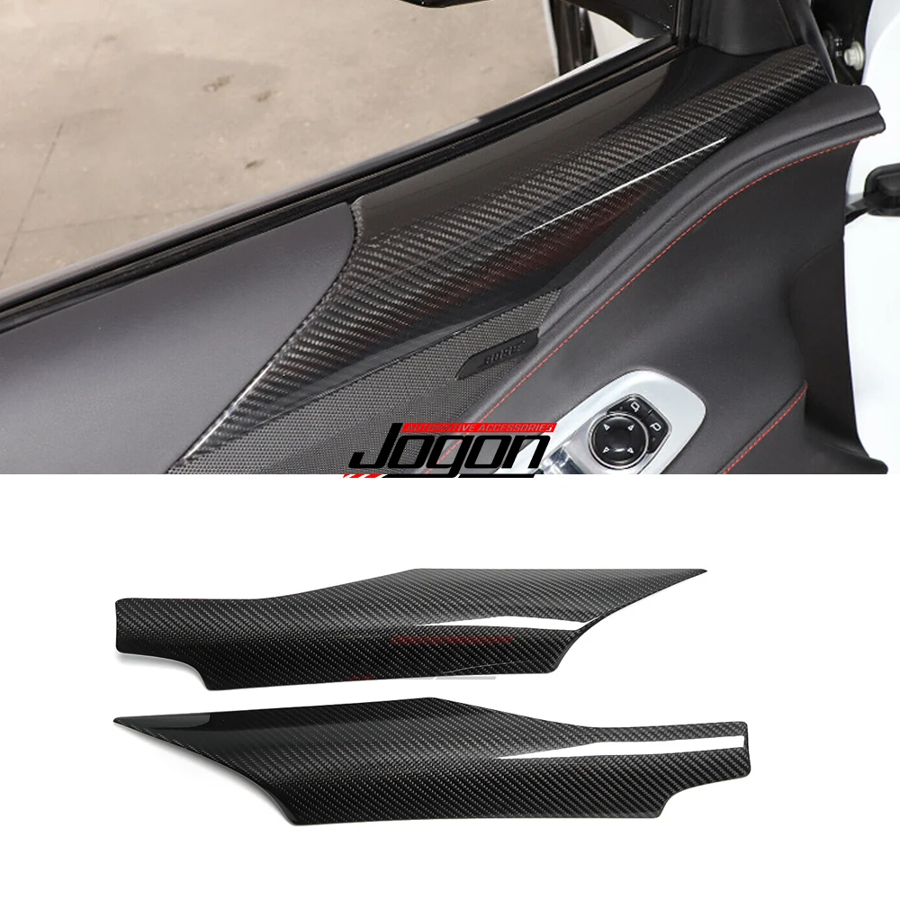 For Chevrolet Corvette C8 Z51 Z06 2020-2024 Carbon Fiber Interior Accessories Car Door Speaker Upper Cover Trim Decoration