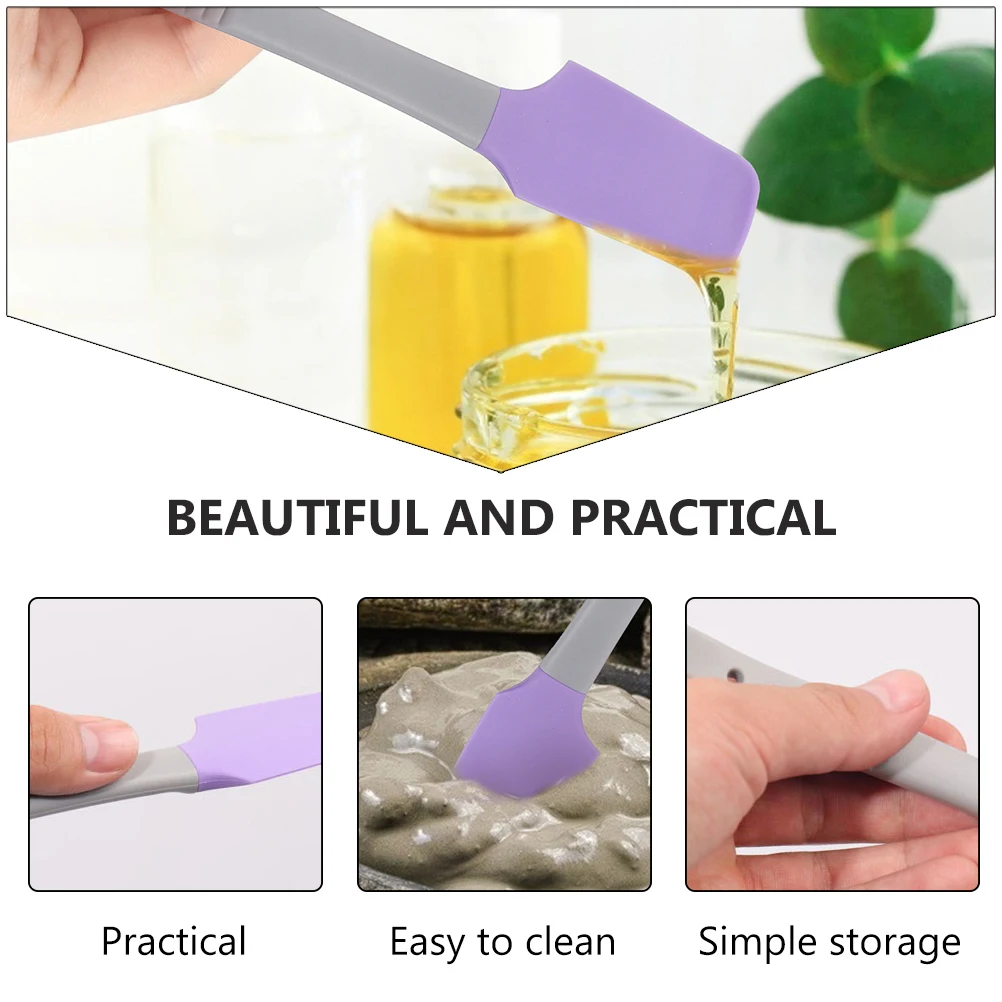 

5Pcs Spatula Silicone Brush Head Easy to Daily Use Beauty Supplies Beauty Wax Scraper