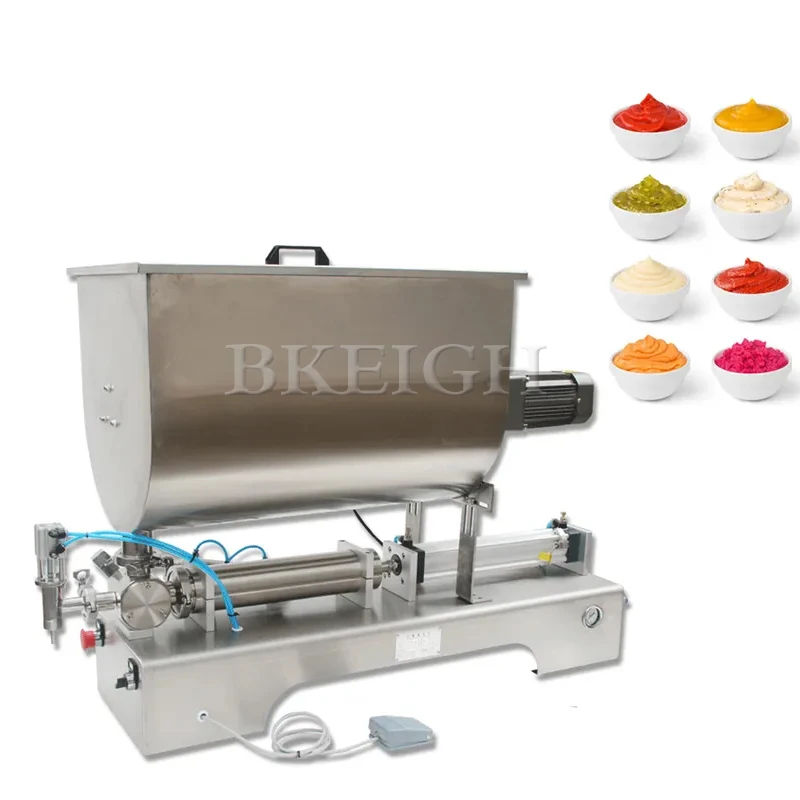 

U-Shaped Paste Heating Rod Filling Machine, Small Automatic Stirring Honey Sesame Paste Packaging Machine