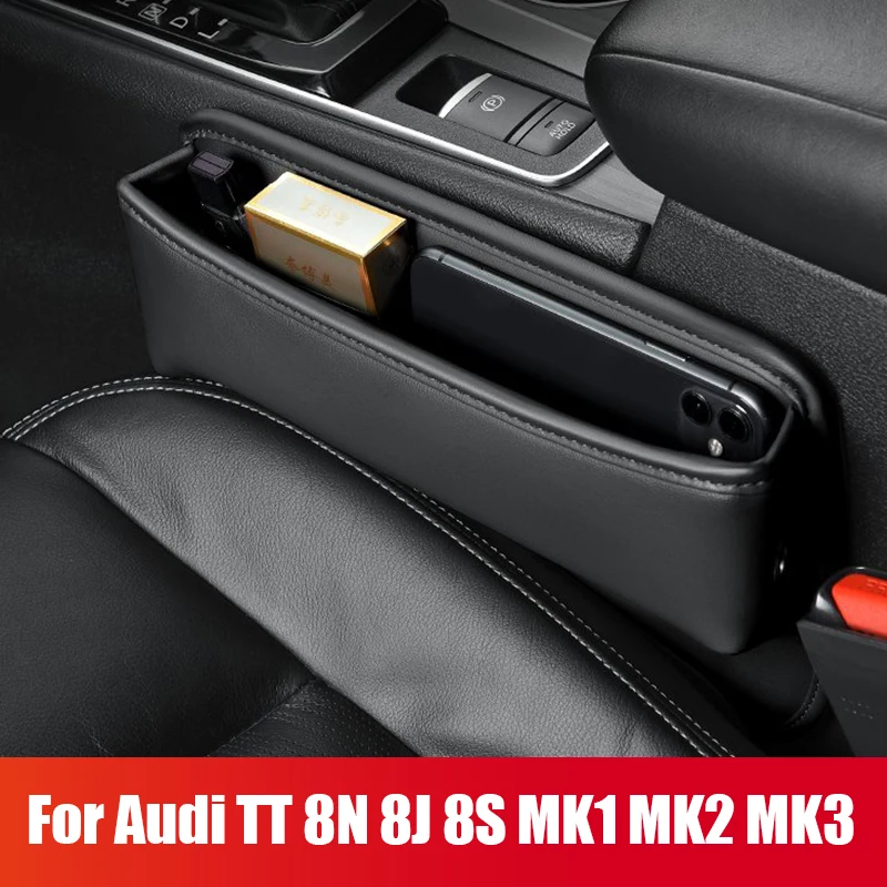 

For Audi TT 8N 8J 8S MK1 MK2 MK3 TTS E-tron Etron Quattro Car Seat Crevice Storage Box Pocket phone Holder Accessories