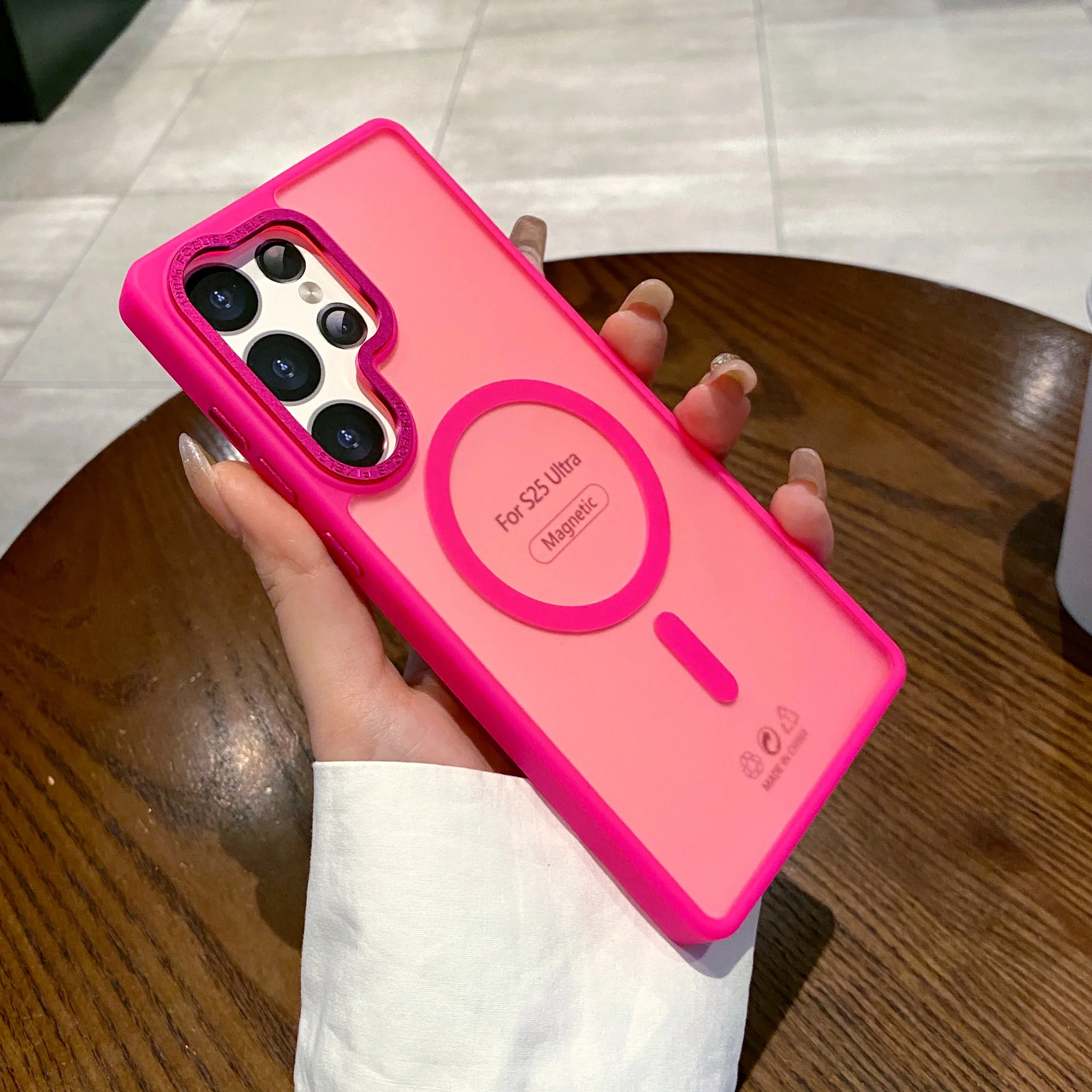 

Luxury Matte Clear Magnetic Case for Samsung Galaxy S25 S24 S23 Ultra Plus S24FE Magsafe Wireless Charge Shockproof Bumper Cover