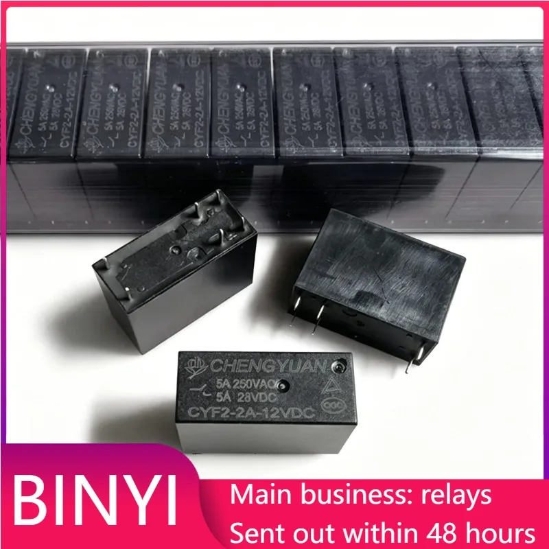 New 1pcs/lot CYF2-2A-12VDC DC12V 2NO Mini Electromagnetic Relay PCB Mount Dual Contacts Control Relay for Home Appliance
