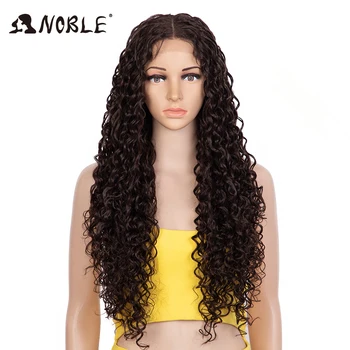 Noble Synthetische Lace Front Pruik Lang Krullend Haar Pruiken 30 Inch Lace Front Pruik Afro Kinky Krullend Kant Pruiken Voor vrouwen Lace Front Pruik