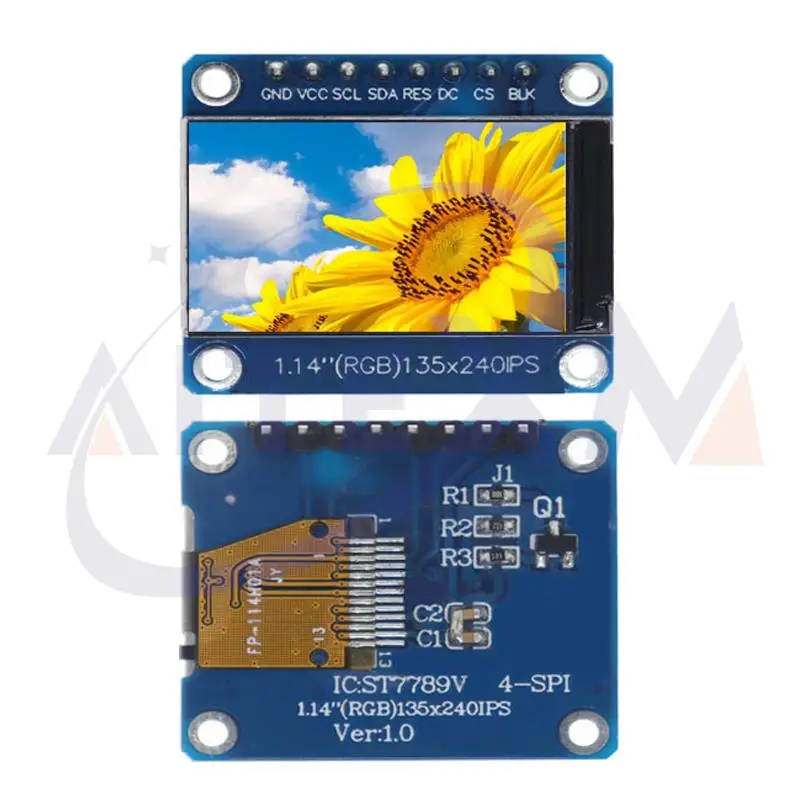 Modul Layar OLED IPS 1.14 Inci Layar LCD 135*240 RGB TFT untuk Arduino ST7789 Papan LCD SPI OLED HD Penuh Warna 8pin DIY YANXD