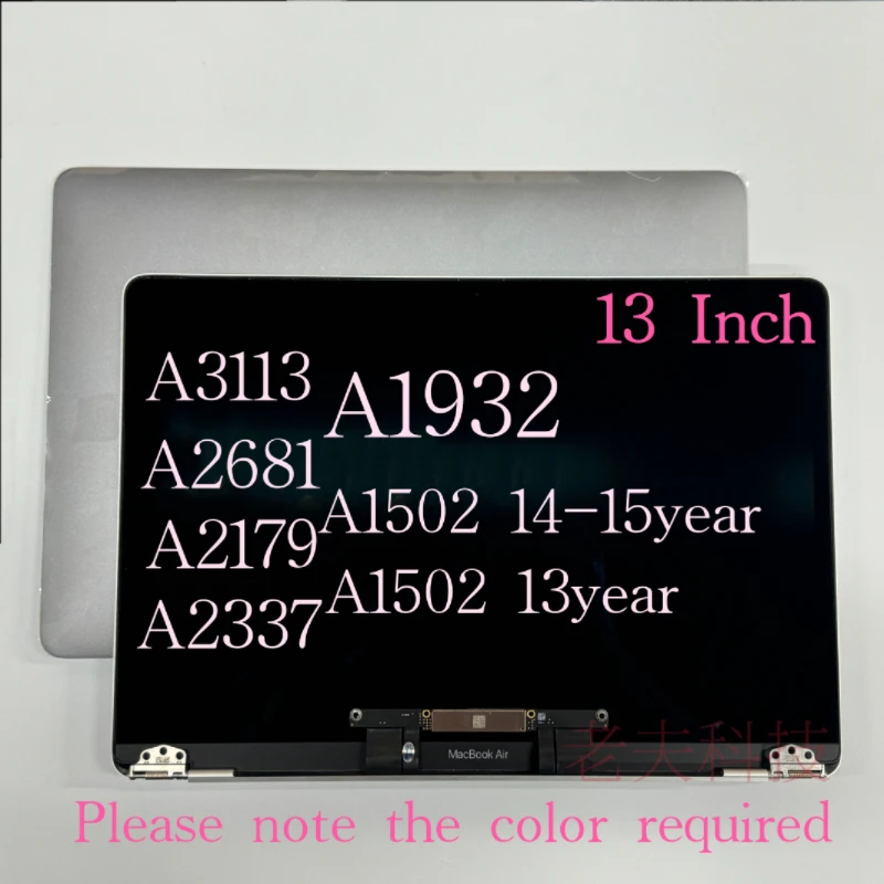 Original for Macbook Air 13 inch Screen  A1932 A3113 A2681 A2179 A2337 A1502 13-15 Year Laptop LCD Screen Display Assembly  ﻿