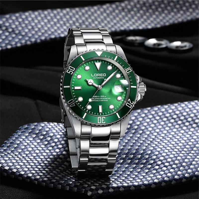 LOROE Top Brand 20ATM Waterproof Men Watches Automatic Mechanical Watch Sport Diving Sapphire Glass Montre Homme