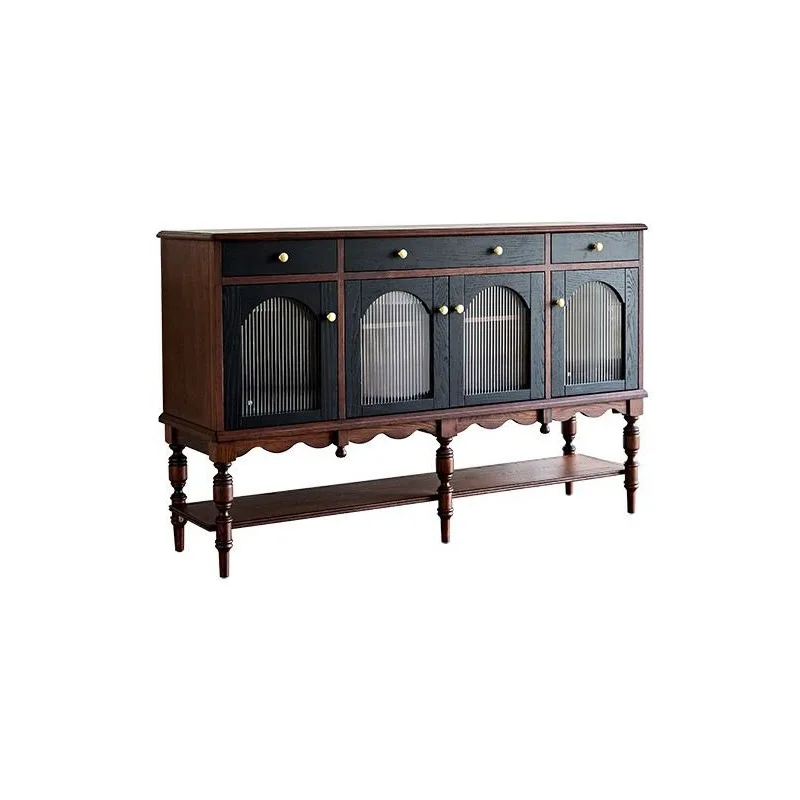 

French, retro, side cabinet, solid wood, living room, entrance, storage, light luxury