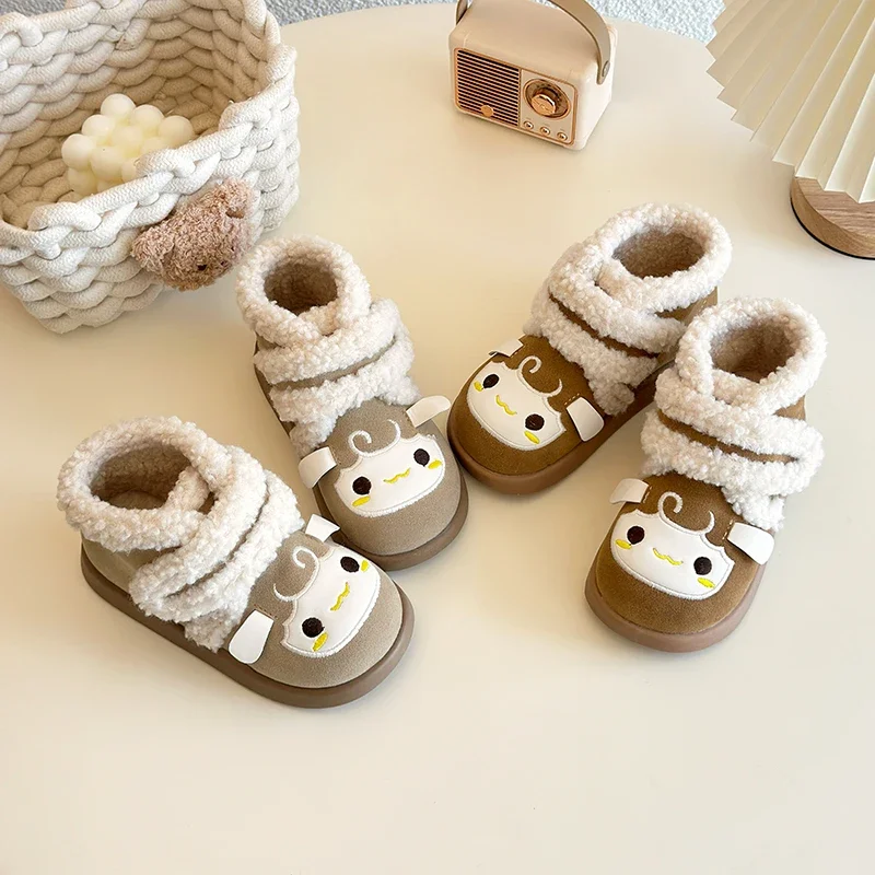 

Cute Sheep Girl Winter Boots New Trend Children's Snow Boot Warm Versatile Kids Causal Fashion Boys Ankle Cotton Boots Round-toe