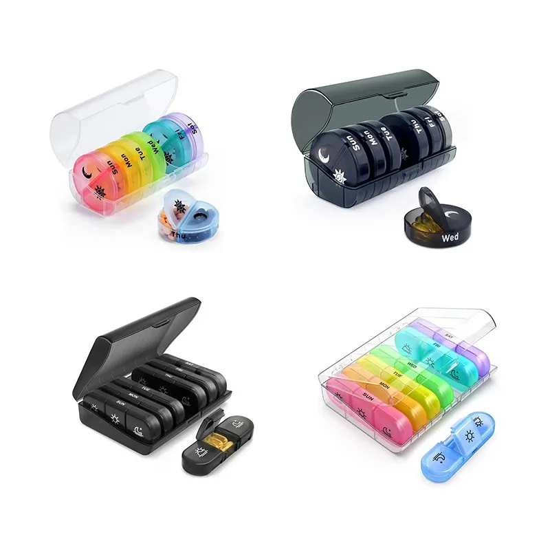 Caixa de comprimidos 7 dias organizador 21/14 grades 3 vezes um dia viagem portátil com grandes compartimentos para vitaminas medicina óleos peixes