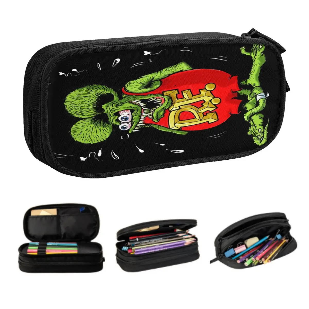 Anime Cartoon Rat Fink Korean Pencil Cases Girl Boy Large Capacity Pencil Box Students Stationery