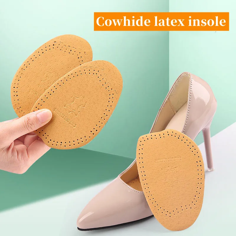 

Cowhide Forefoot Pad For High Heels Shock Absorption Breathable Latex Shoes Insoles Inlegzolen Anti Slip Heels Palmilha Solette