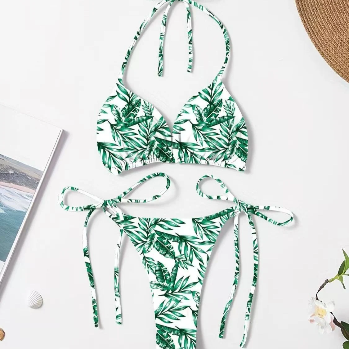 Print Sexy Bikini Women Two Piece Swimsuit Bandage Swimwear Feminine Bikinis Set Female Bath Suit Beachwear Trikini Dropshipping