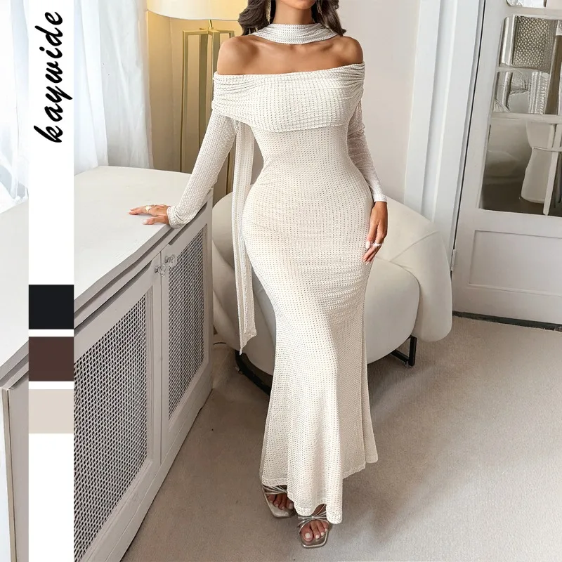 

Elegant Wind Tube Top Long Sleeve Hip Wrap Skirt Dress Women's Clothing 2025 Autumn and Winter