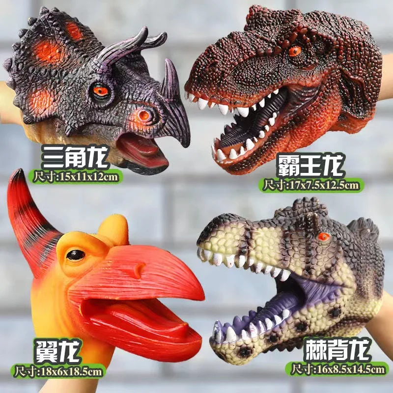 Handpoppen Dinosaurus Hoofd Model Speelgoed T-Rex Dino Jurass Shark Tiger Park Poppen Dinosaur Worlds Zacht Knuffel voor Jongens Kids Geschenken