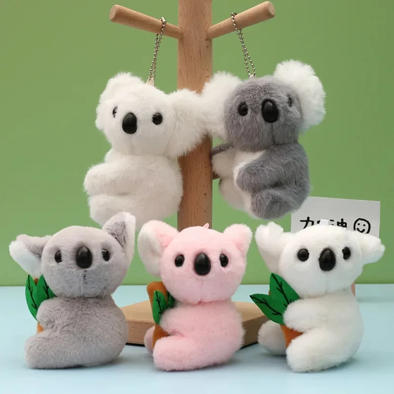 10cm Creative Stuffed Toy Koala Keychains Cute Cartoon Plush Koala Interesting Key Chains Girl Schoolbag Decorations