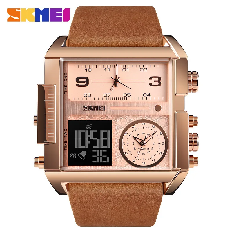 Official brand free shippingSquare Large Dial Men's Business Electronic Multifunctional Watrproof Watch