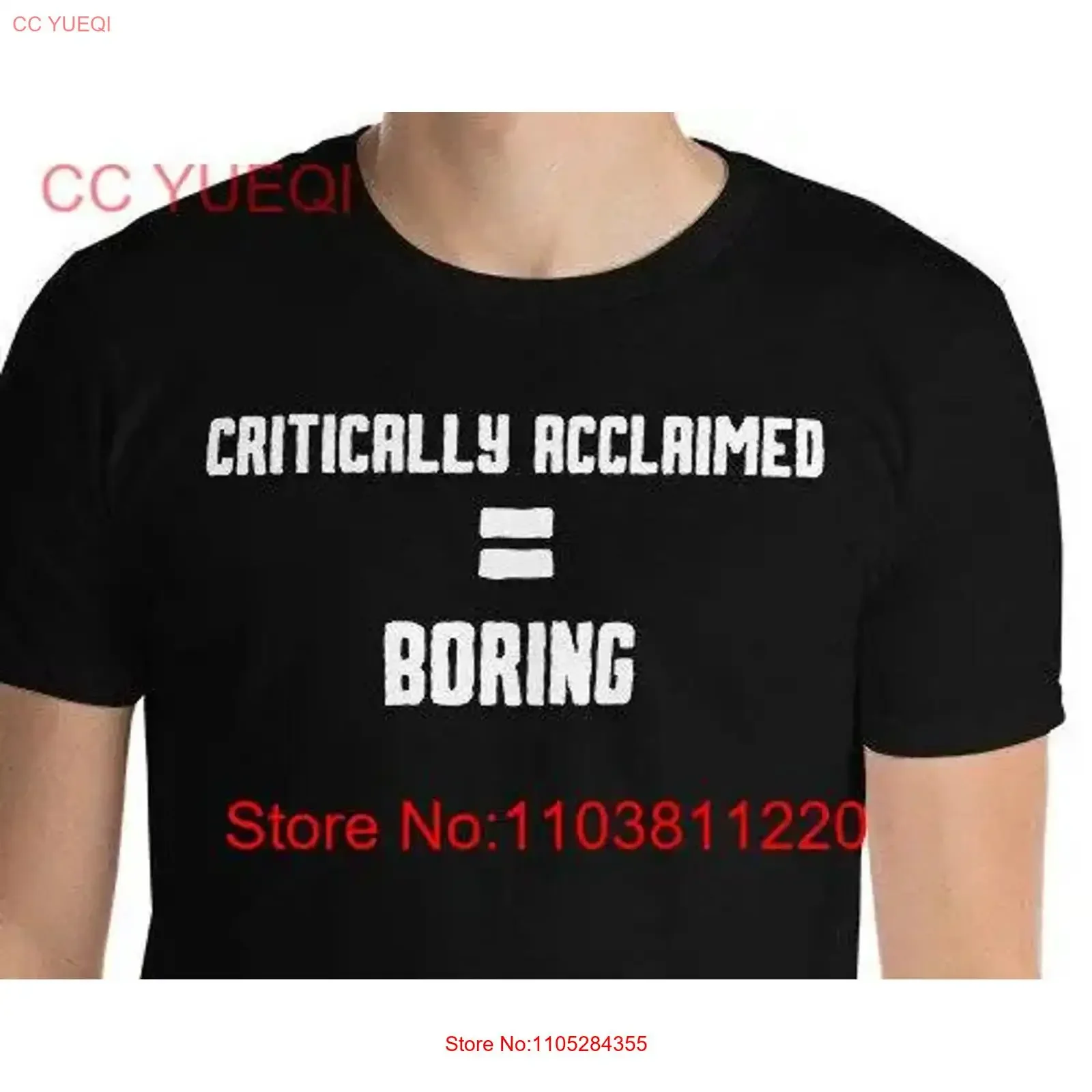 Critically Acclaimed Equals Boring T Shirt Cotton Funny Awards Show Idea vintage Washed Top For Everyday Wear graphic Slightly