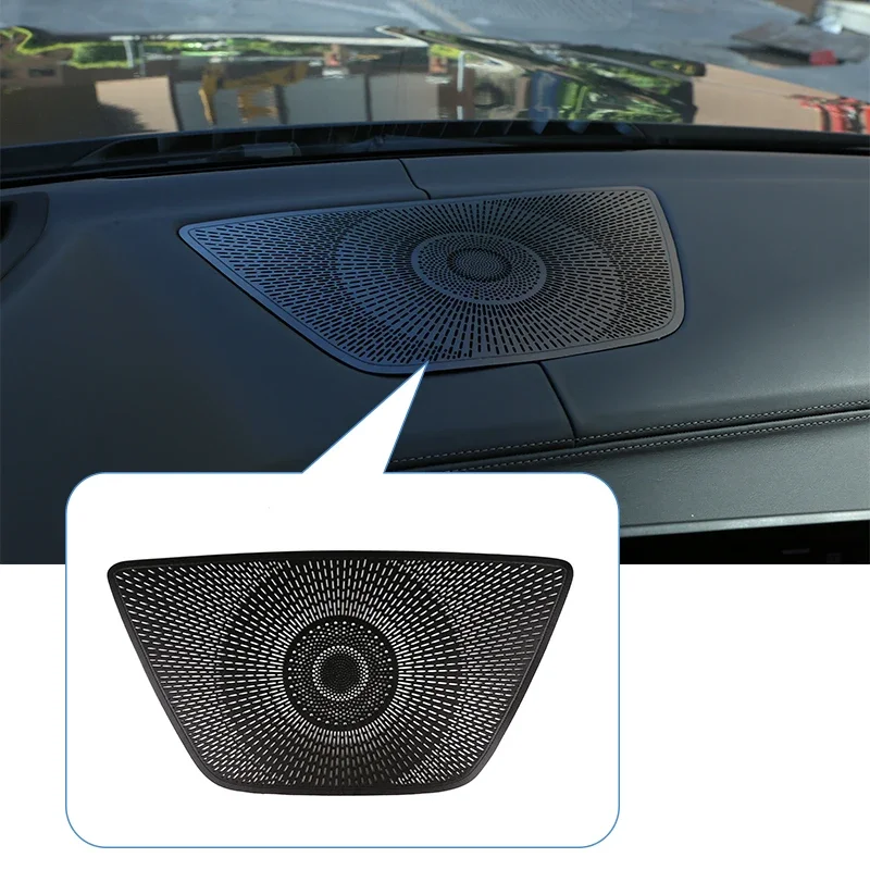 

Aluminum Alloy Black Car Dashboard Speaker Panel Frame Cover Trim For BMW X5 G05 2019-2022 Auto Interior Accessories