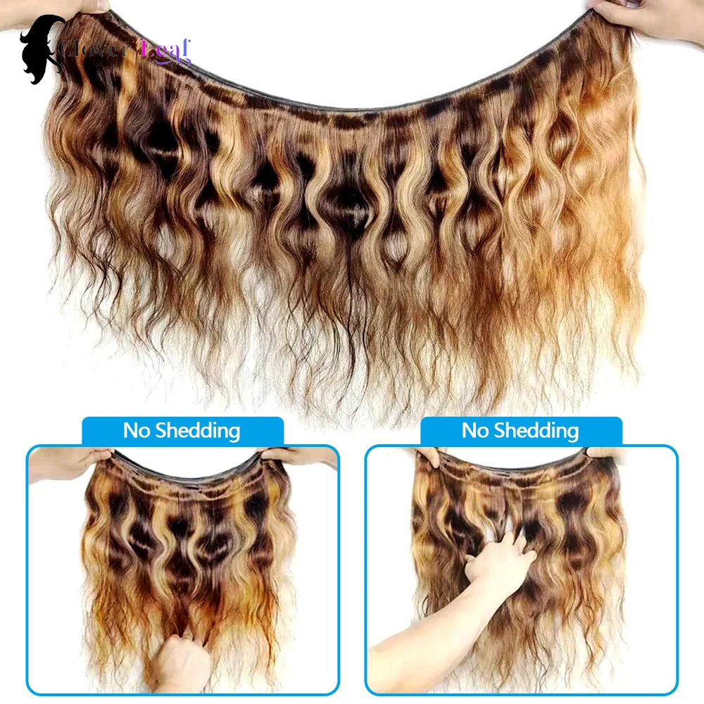 12A الجسم موجة حزم الشعر البشري P4/27 تسليط الضوء على 20 22 24 بوصة حزم الشعر الخام 100% الشعر البشري العسل شقراء حزم أعلى جودة