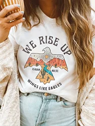 1211 Rise Graphic & Letter Print Crew Neck T-Shirt, Casual Short Sleeve Top For Spring & Summer, Women's Clothing