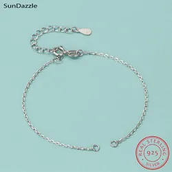 Genuine Real Pure Solid 925 Sterling Silver Chains Necklace Bracelet Women Girl Gold Cross Chain DIY Jewelry Making Findings