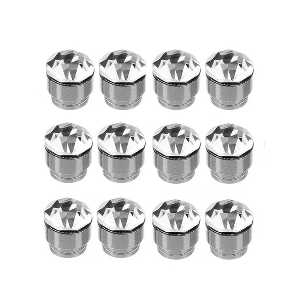 24Pcs/Set Crystal Rhinestone Magnet Earring Puck Women Mens Magnetic Fake No Piercing Clip Earring Jewelry Making Accessories