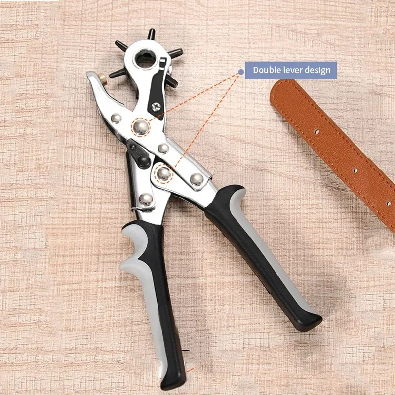 Suitable for Labor-Saving Leather Hole Punch Pliers Tool Round Oval Punching Holes for Belt Strap Watchband Leather Craft
