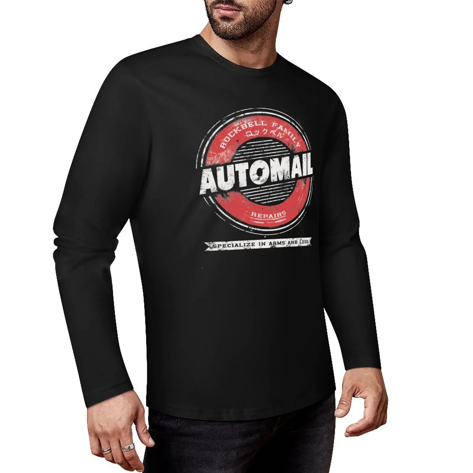 

Rockbell Automail длинная футболка эстетическая одежда блузка футболка черная футболка мужские футболки с рисунком