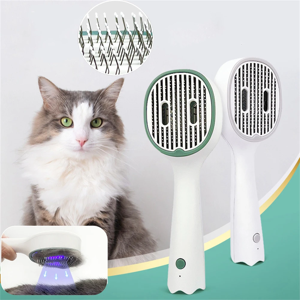 

Pet Comb Remover Hair Cleaner Electric Pet Beauty Brush Cats Dogs Disinfection UV Sterilizing Combs Puppy Kitten Grooming Brush