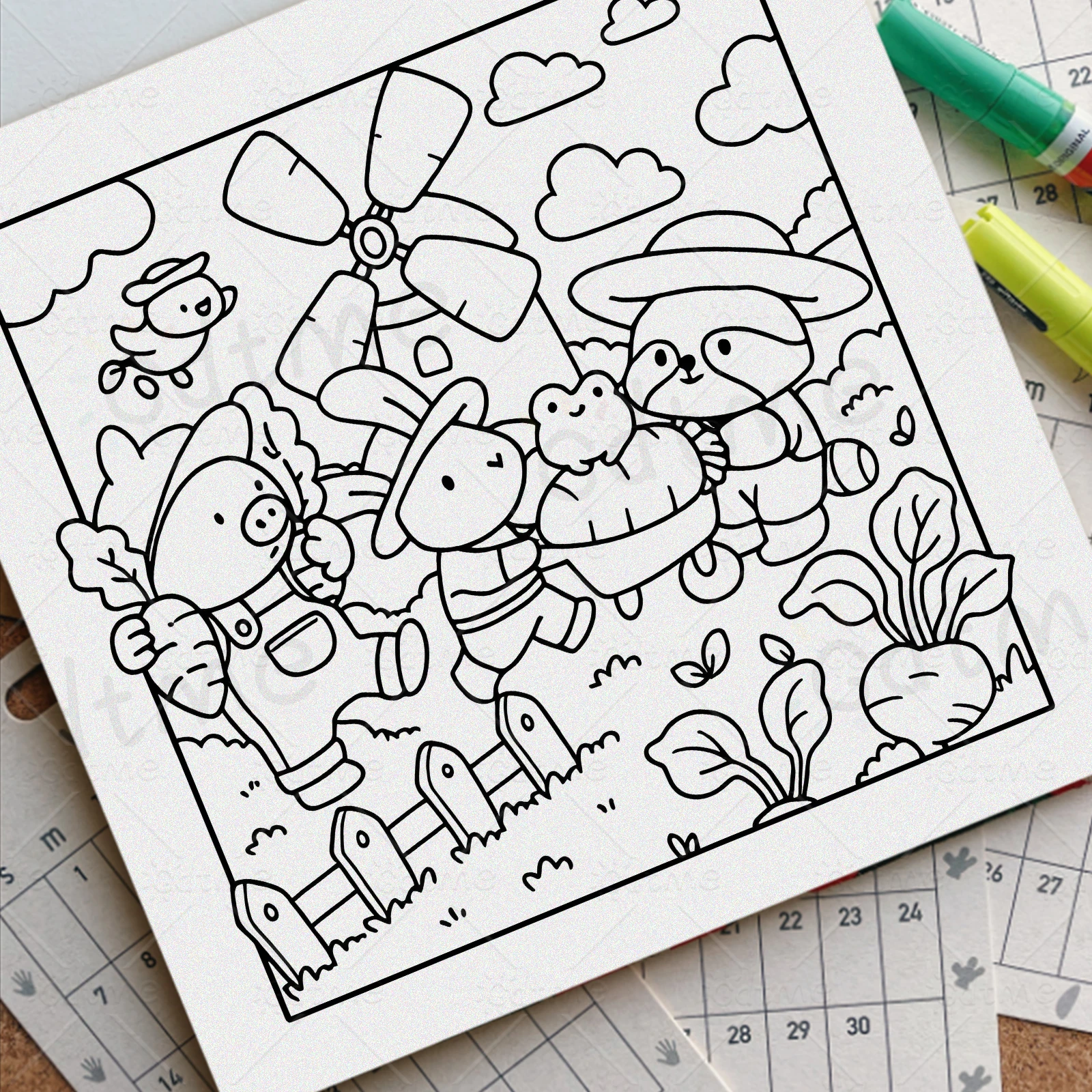 COZY FARM Bold-easy Patterns Coloring Book for Adults Cute Drawing Book Perfect Gift for Party and Birthday image 5