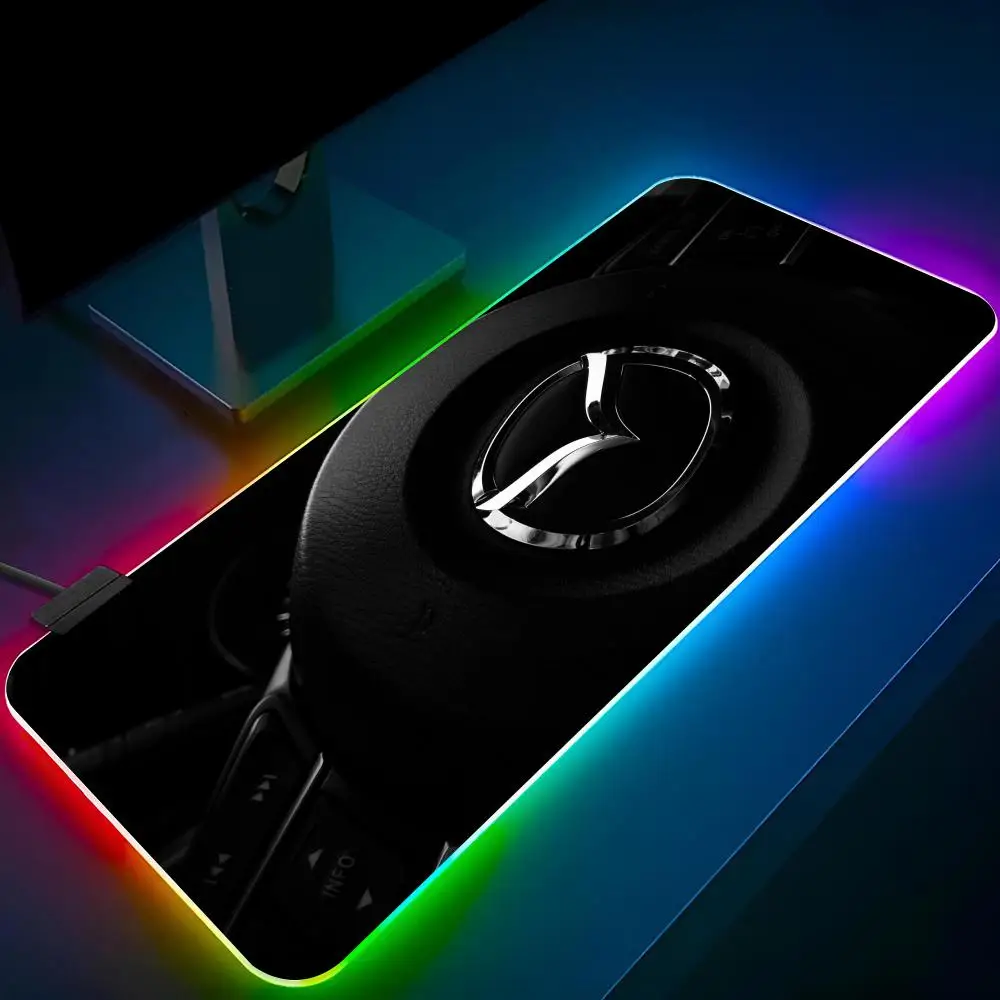 Imagem -06 - M-mazdaes-rgb Led Glowing Mouse Pad Borracha Gaming Mouse Pad Computador Mausepad 900x400 mm