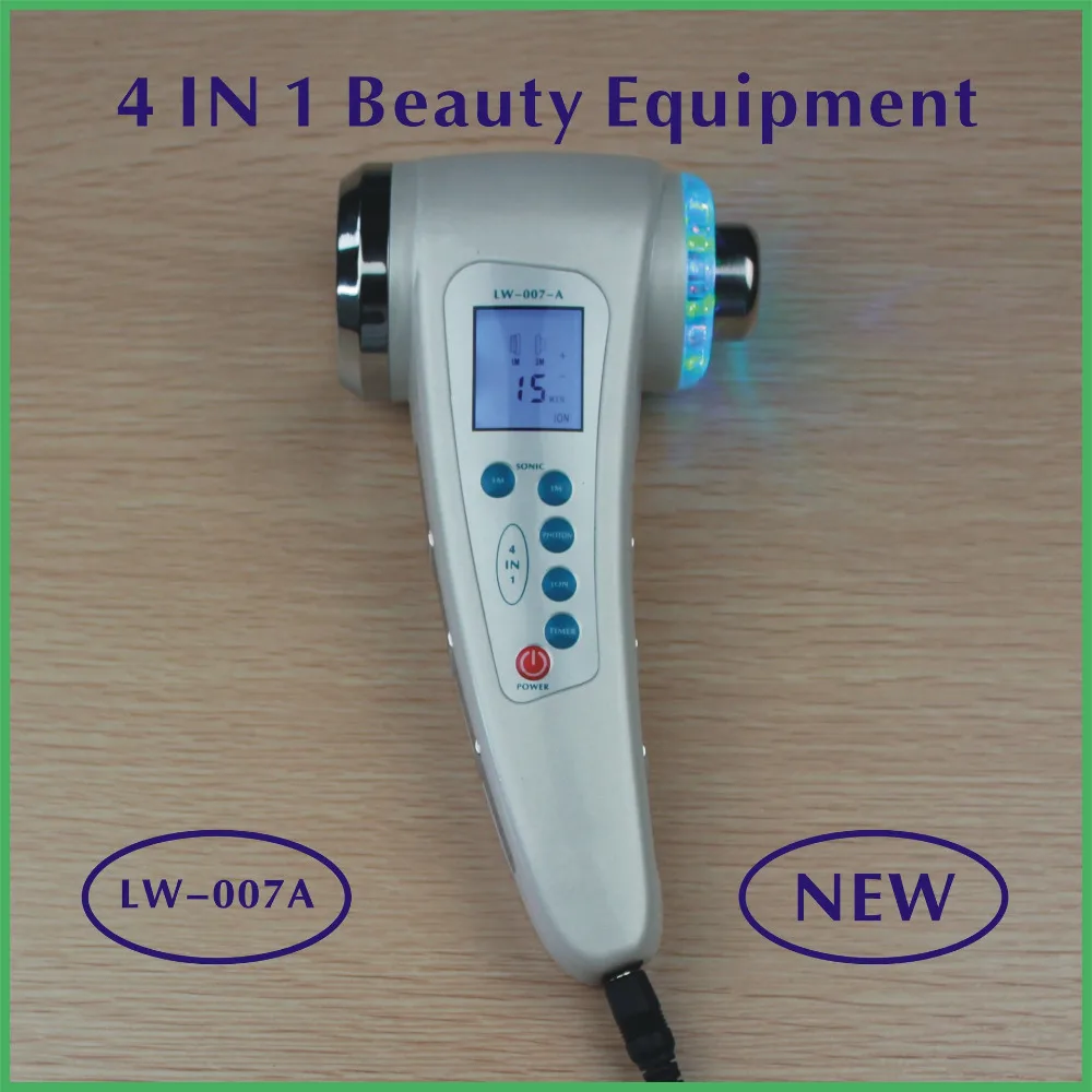 Portable Ultrasonic 7 LED Photon Rejuvenation Lights Sonic Face Lift Care Skin Cleaner Wrinkle Remover Face Beauty Massager